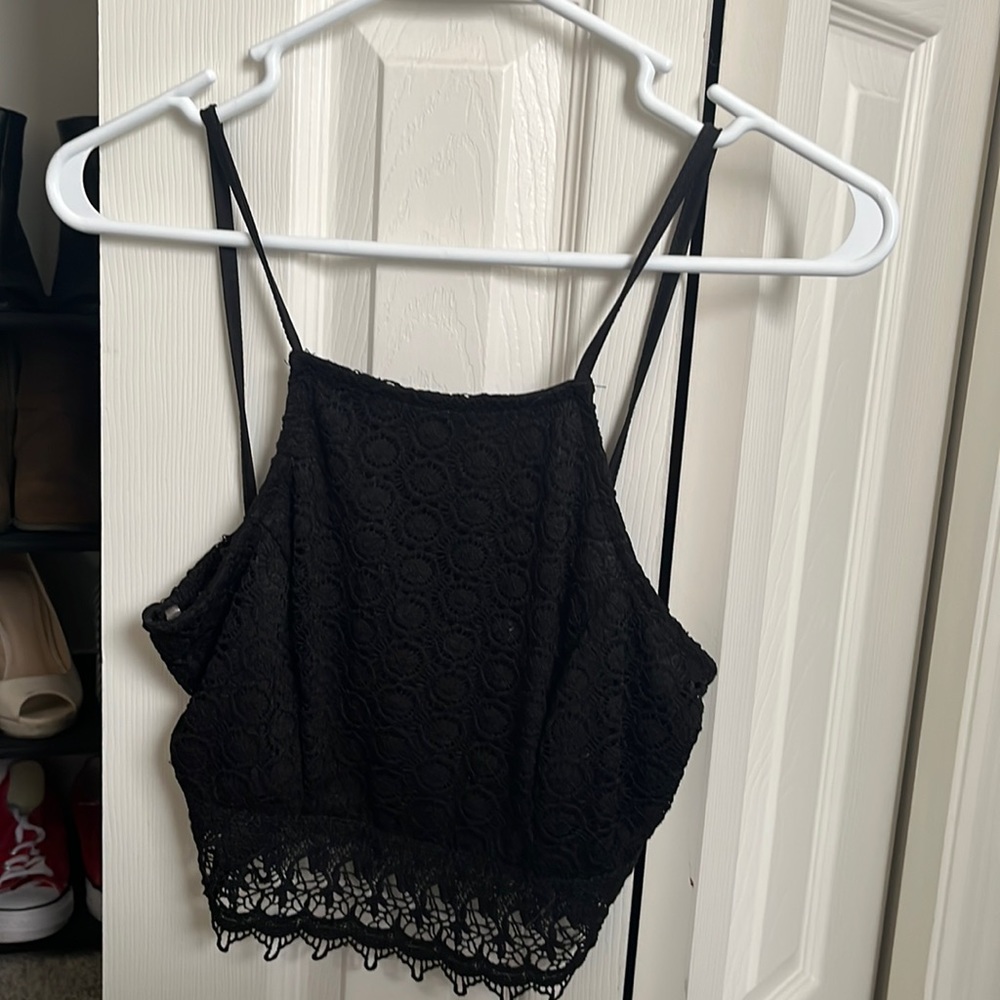 Black lace tank top